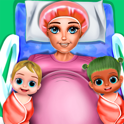 Pregnant Mom & Baby Twins Newborn Care Nursery