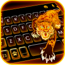 Neon Gold Tiger Keyboard Theme