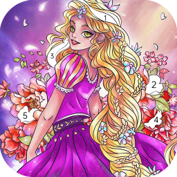 Princess color by number: Coloring games offline