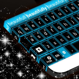 blue neon keyboard