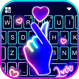 neon heart love keyboard