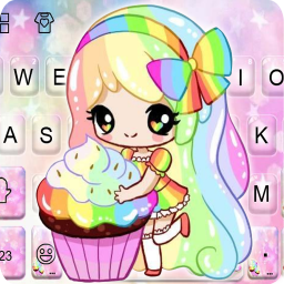 Colorful Cupcake Girl Keyboard Theme