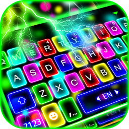 Thunder Neon Lights Keyboard Theme