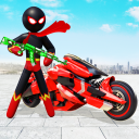 Stickman Moto Bike Hero: Crime City Superhero Game
