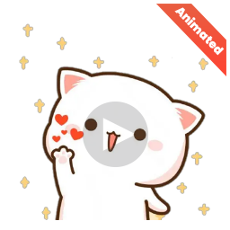 Animated Mochi Peach Cat Sticker for WAStickerApps
