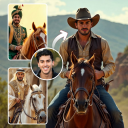 Horse With Man Photo Suit