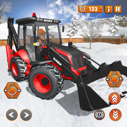 3D tractor Excavator Snow Plow