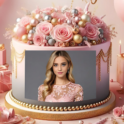 Birthday Photo Frame On Cake