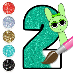 Glitter Number & ABC Coloring