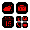 برنامه Wow Red Black Theme, Icon Pack