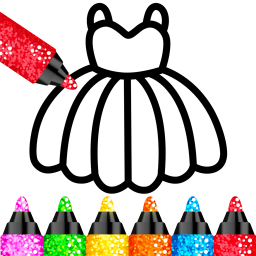 Glitter colouring game: Girls
