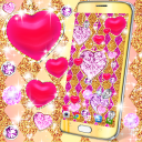 برنامه Golden diamond heart wallpaper