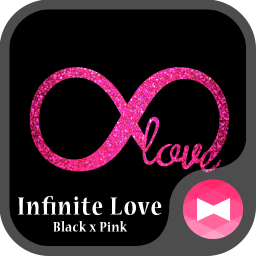 Glitter Wallpaper Infinite Love Black x Pink Theme