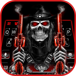 دانلود Skull Fire Gun Wallpapers Keyboard Background