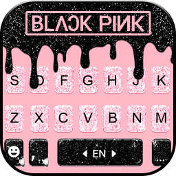 دانلود Glitter Black Pink Keyboard Background