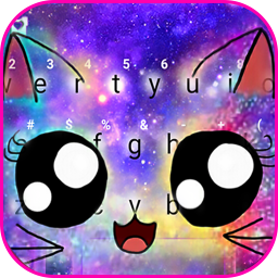 دانلود Galaxy Cute Smile Cat Keyboard Theme