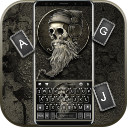 دانلود Hipster Music Skull Keyboard Theme