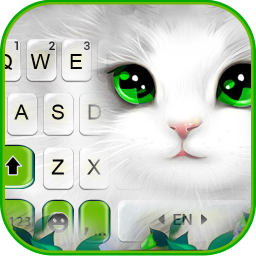 دانلود White Cute Cat Keyboard Theme