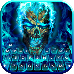 دانلود Blue Flame Skull Keyboard Theme