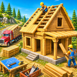 دانلود Wood House Construction Game
