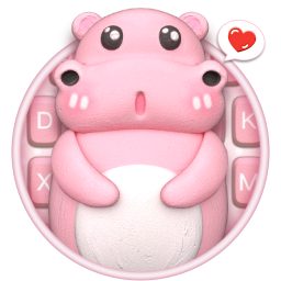 دانلود 3D Pink Cute Hippo Theme
