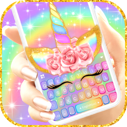 دانلود Rainbow Pink Rose Unicorn Keyb