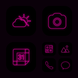 دانلود Wow Pink Neon Theme, Icon Pack