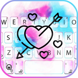 دانلود Watercolor Love Arrow Keyboard Theme