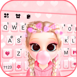 دانلود Bubble Gum Doll Keyboard Background