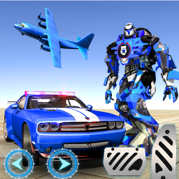 دانلود US Police Plane Robot Car Bike - Transporter Games