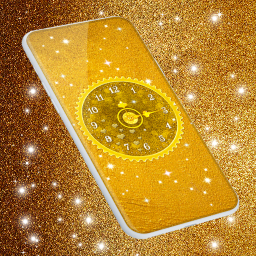 دانلود Gold Glitter Clock Wallpaper