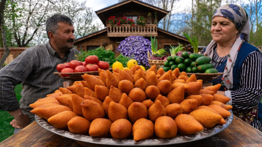 سریال زندگی روستایی - آشپزی در طبیعت - فصل ۱ - کیبه شکم پر ترکی، غذای مدیترانه ای