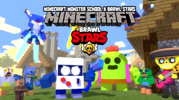پوستر ماینکرفت: مدرسه هیولا‌ها و براول استارز