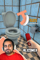 پوستر استریم شبیه‌ساز مدیریت توالت عمومی - علی کامیکس