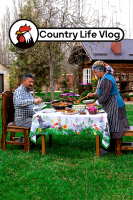 پوستر زندگی روستایی - آشپزی در طبیعت