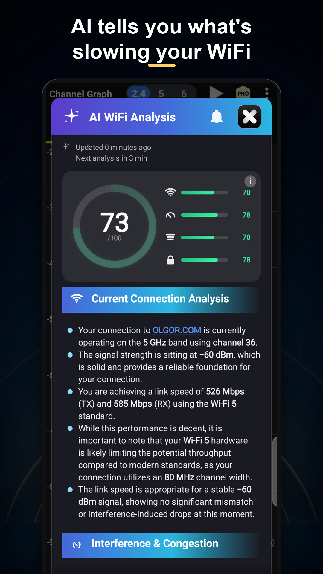 اسکرین شات 2 برنامه WiFi Analyzer
