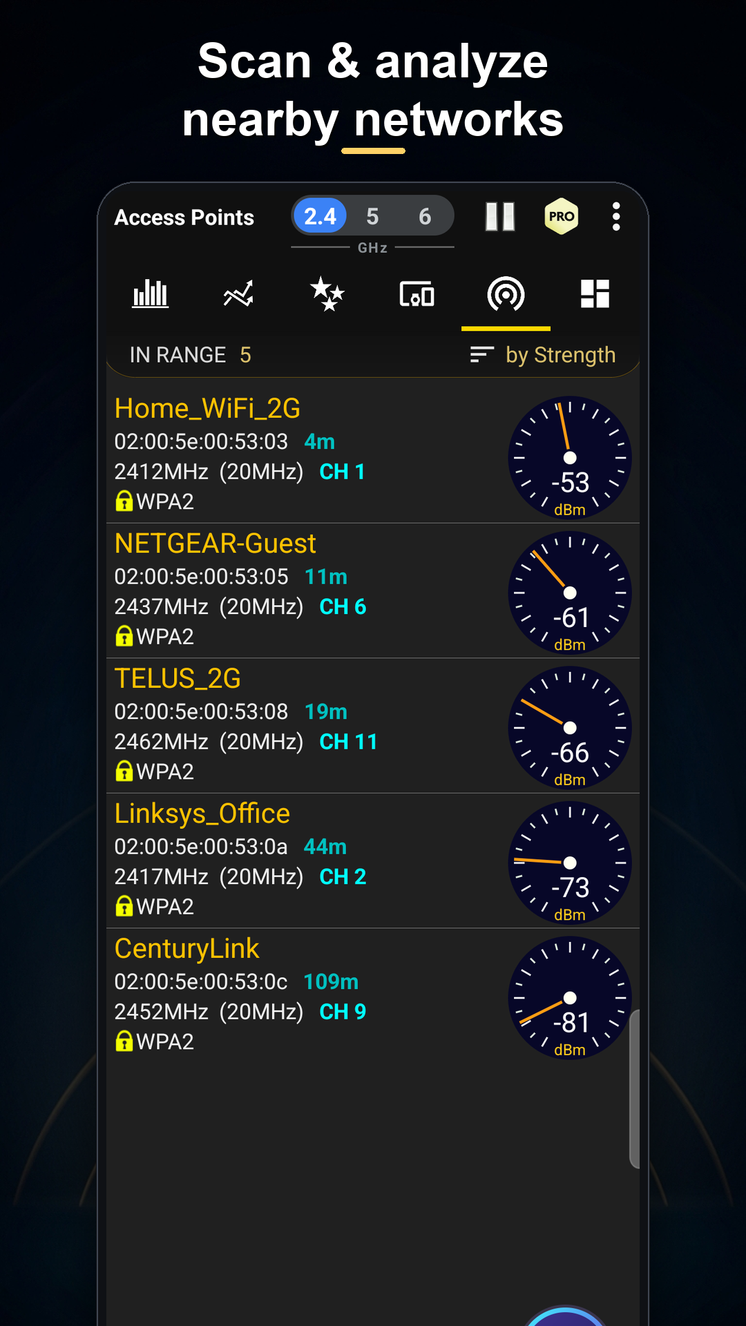 اسکرین شات 6 برنامه WiFi Analyzer