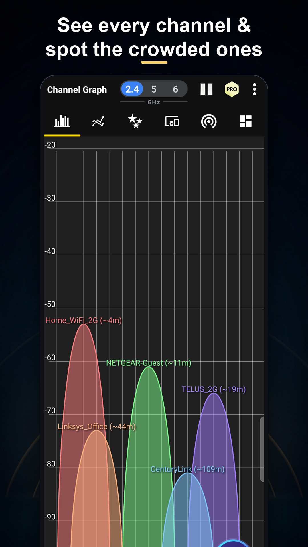 اسکرین شات 1 برنامه WiFi Analyzer