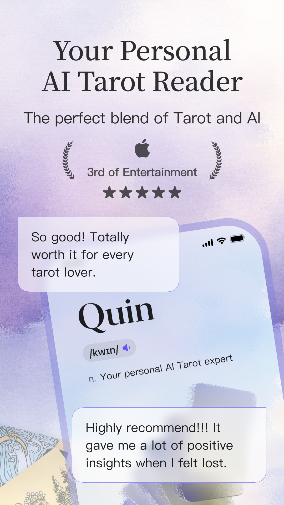 اسکرین شات 1 برنامه Quin: AI Tarot Reader