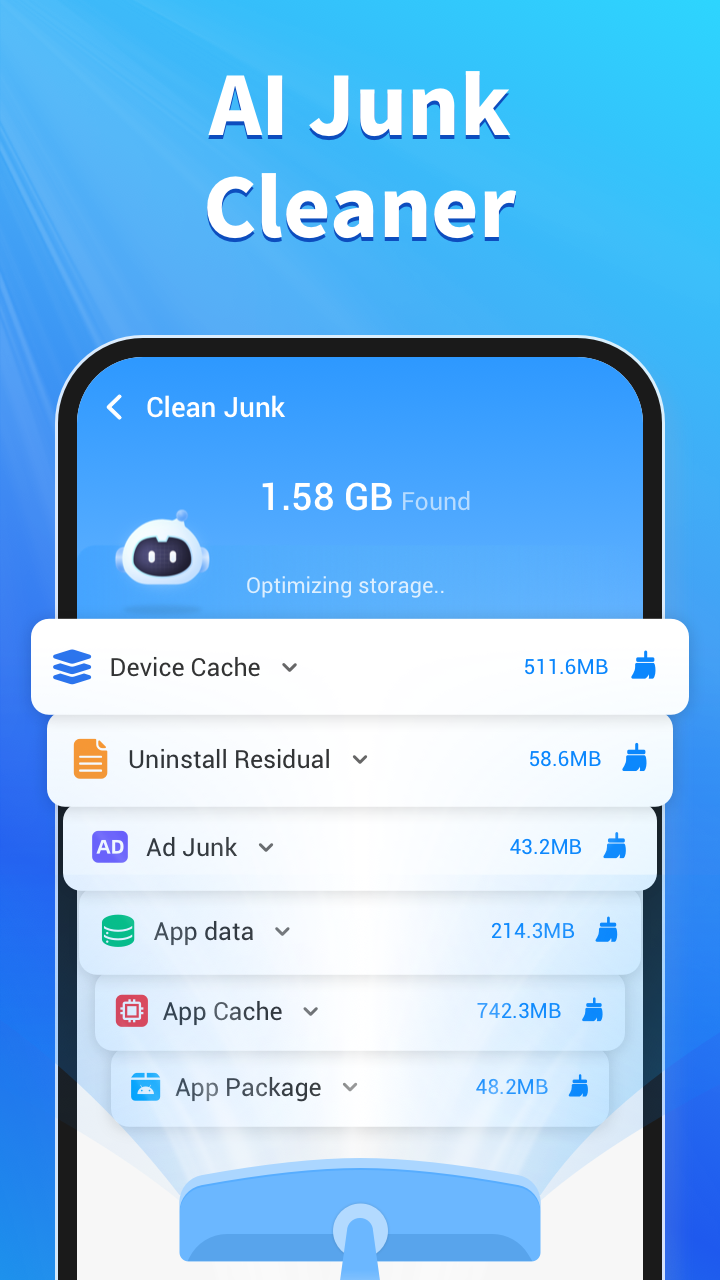 اسکرین شات 1 برنامه Phone Junk Cleaner, Junk Scan