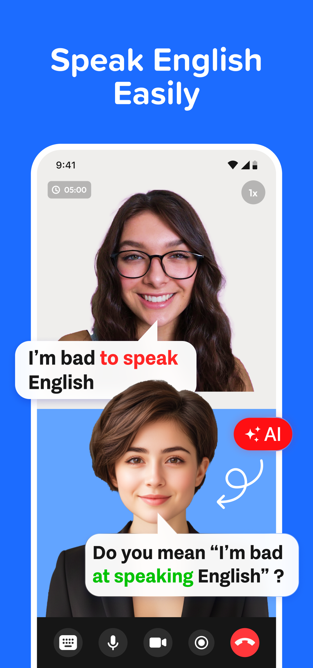 اسکرین شات 2 برنامه Speak & Learn English: LearnAI