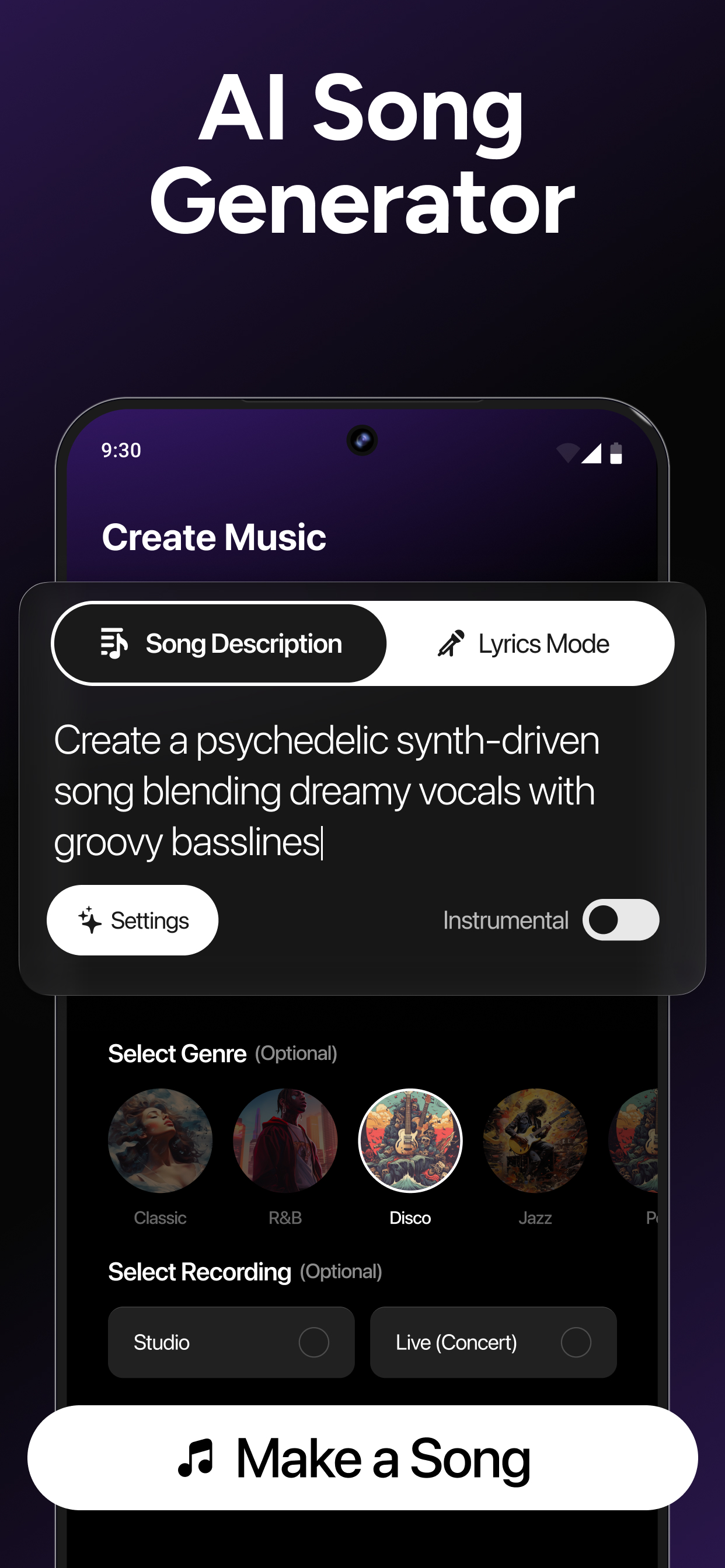اسکرین شات 5 برنامه MyTunes : AI Music Generator