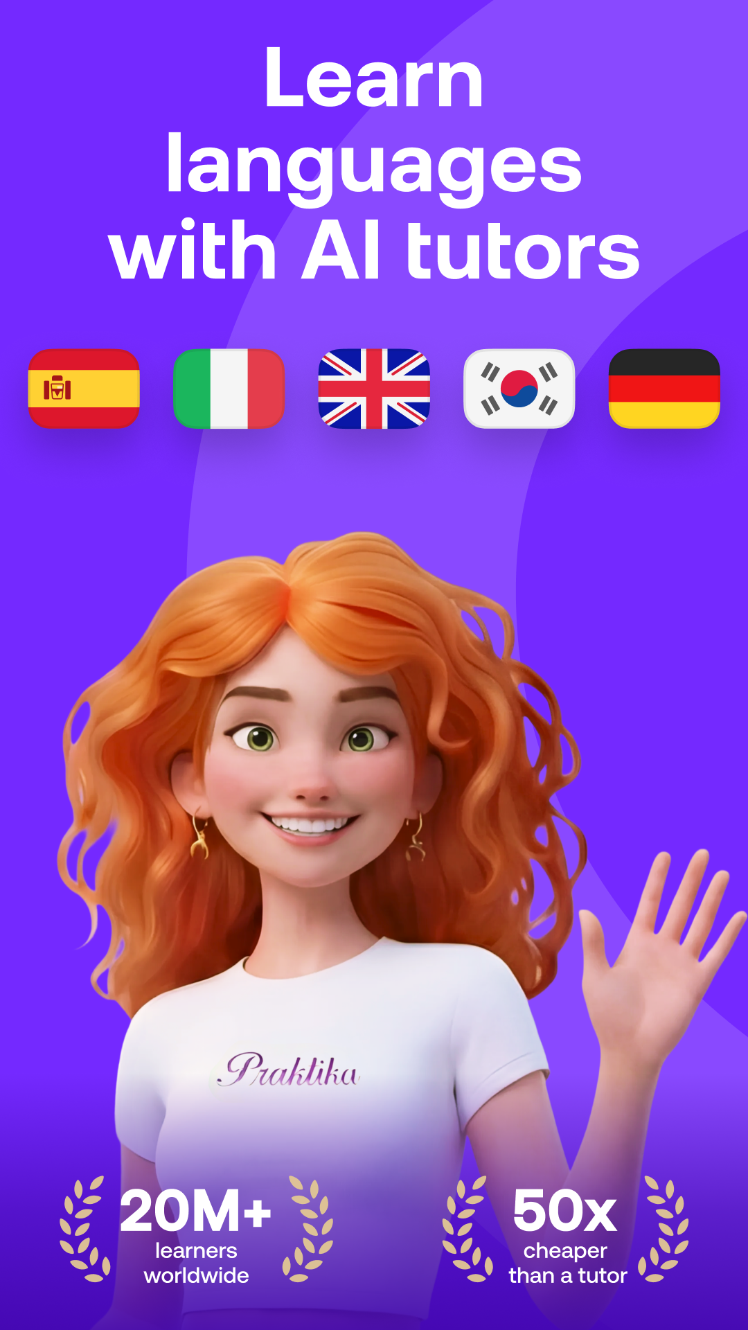 اسکرین شات 1 برنامه Praktika – AI Language Tutor