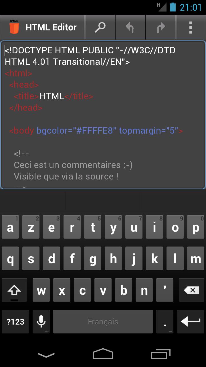 اسکرین شات 1 برنامه HTML Editor