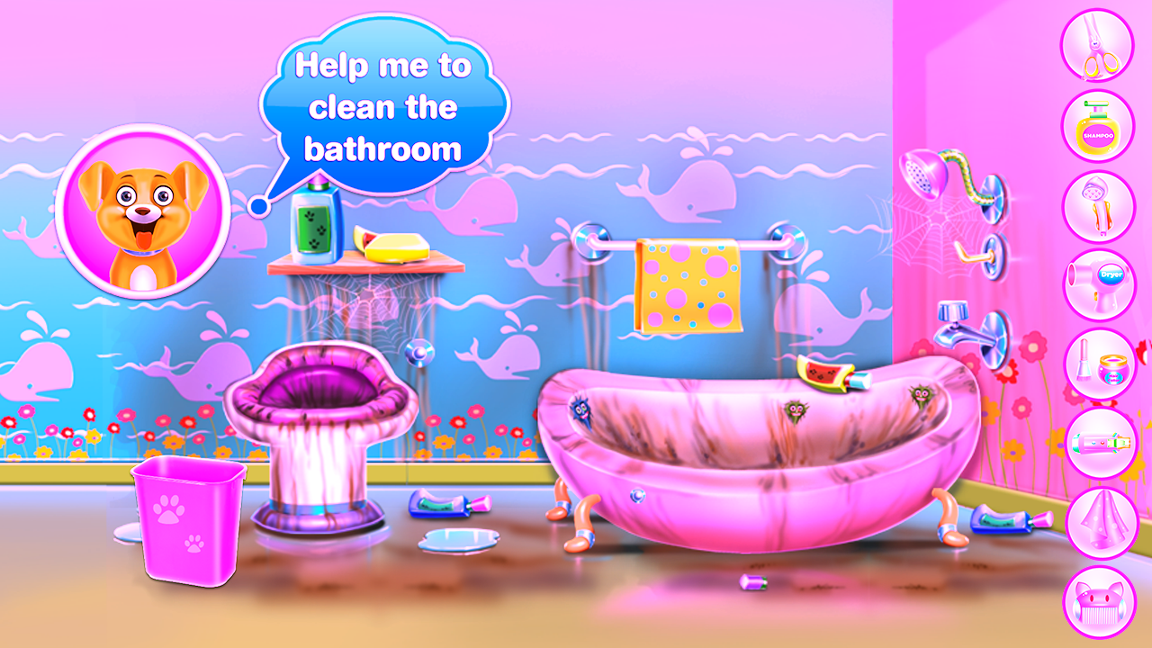 اسکرین شات 1 بازی Puppy Home House Cleaning