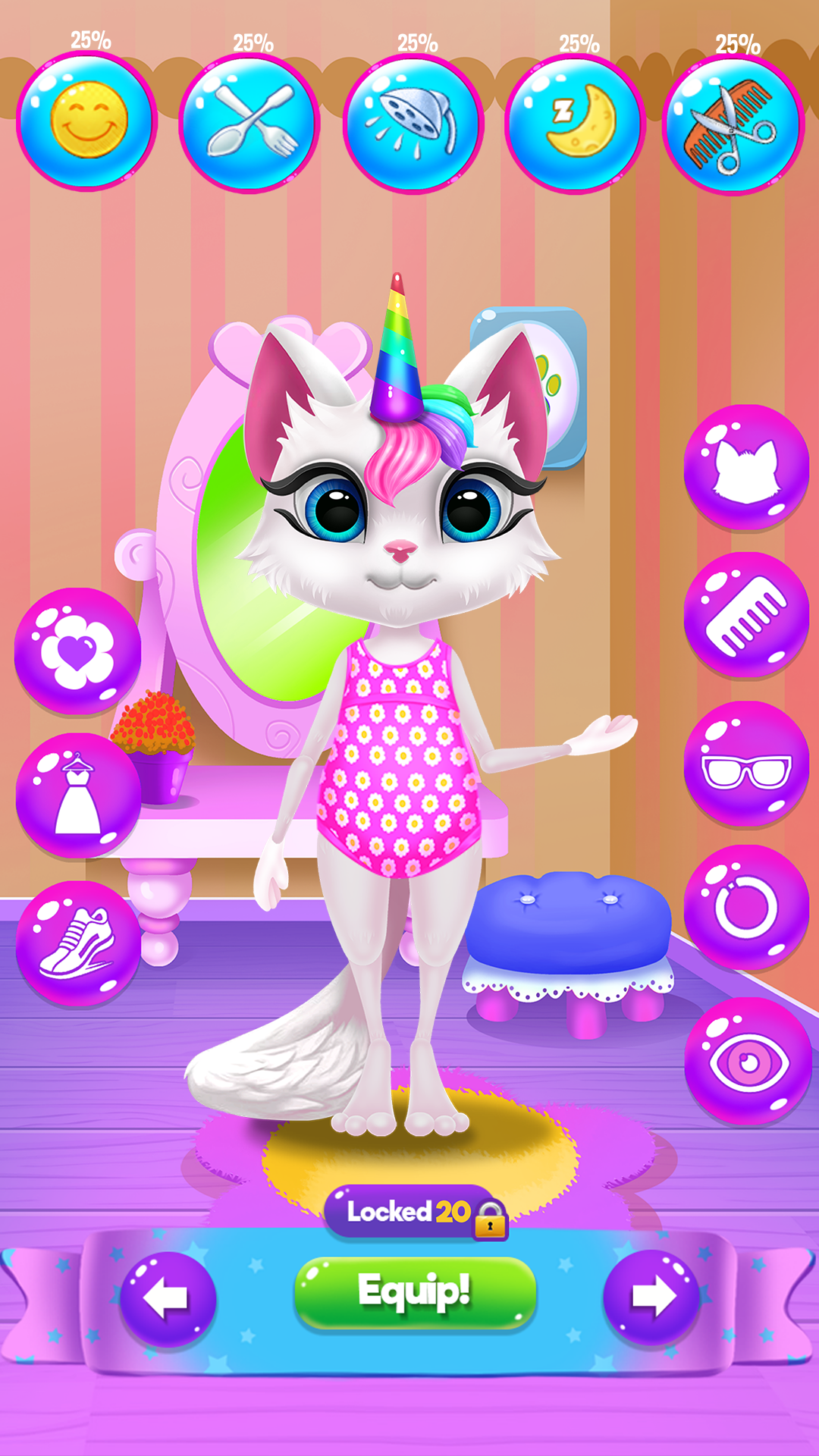 اسکرین شات 6 بازی Kitty Kate Unicorn Daily Care