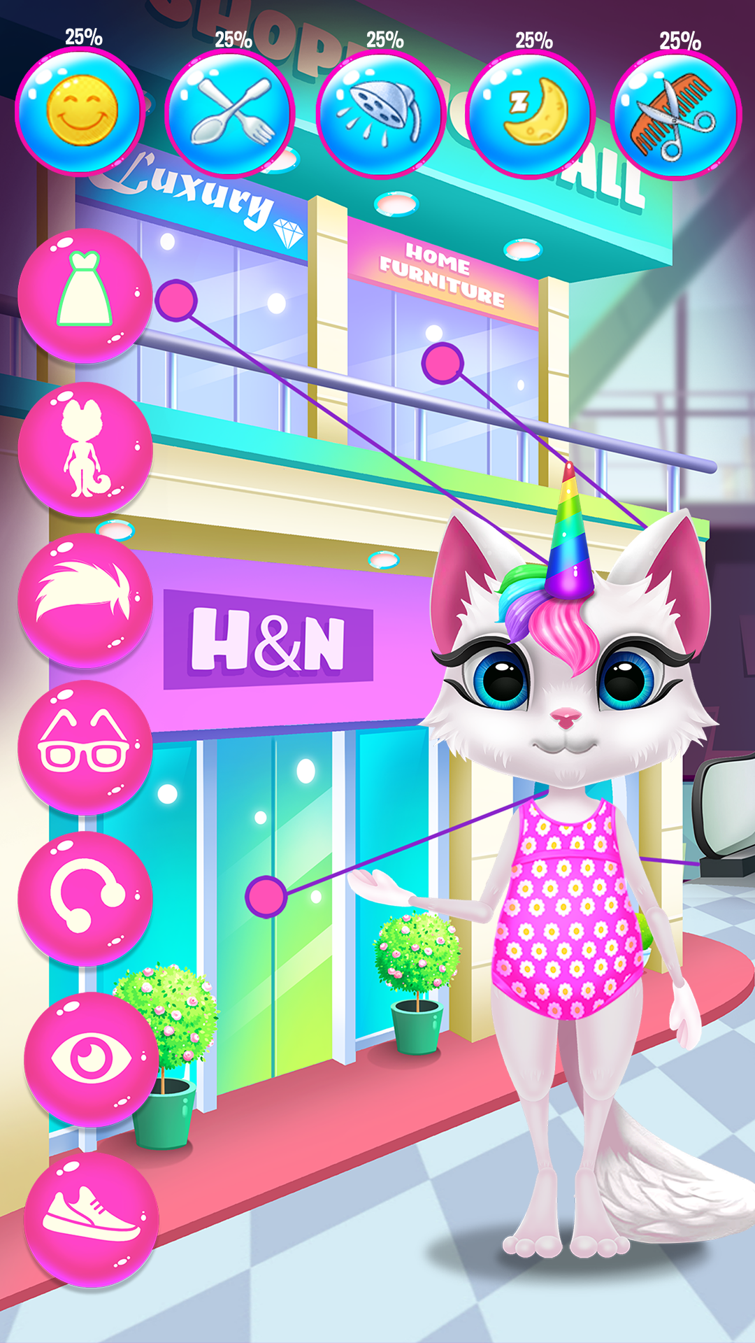 اسکرین شات 7 بازی Kitty Kate Unicorn Daily Care