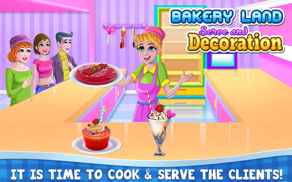 اسکرین شات 3 برنامه Bakery Land Serve and Deco