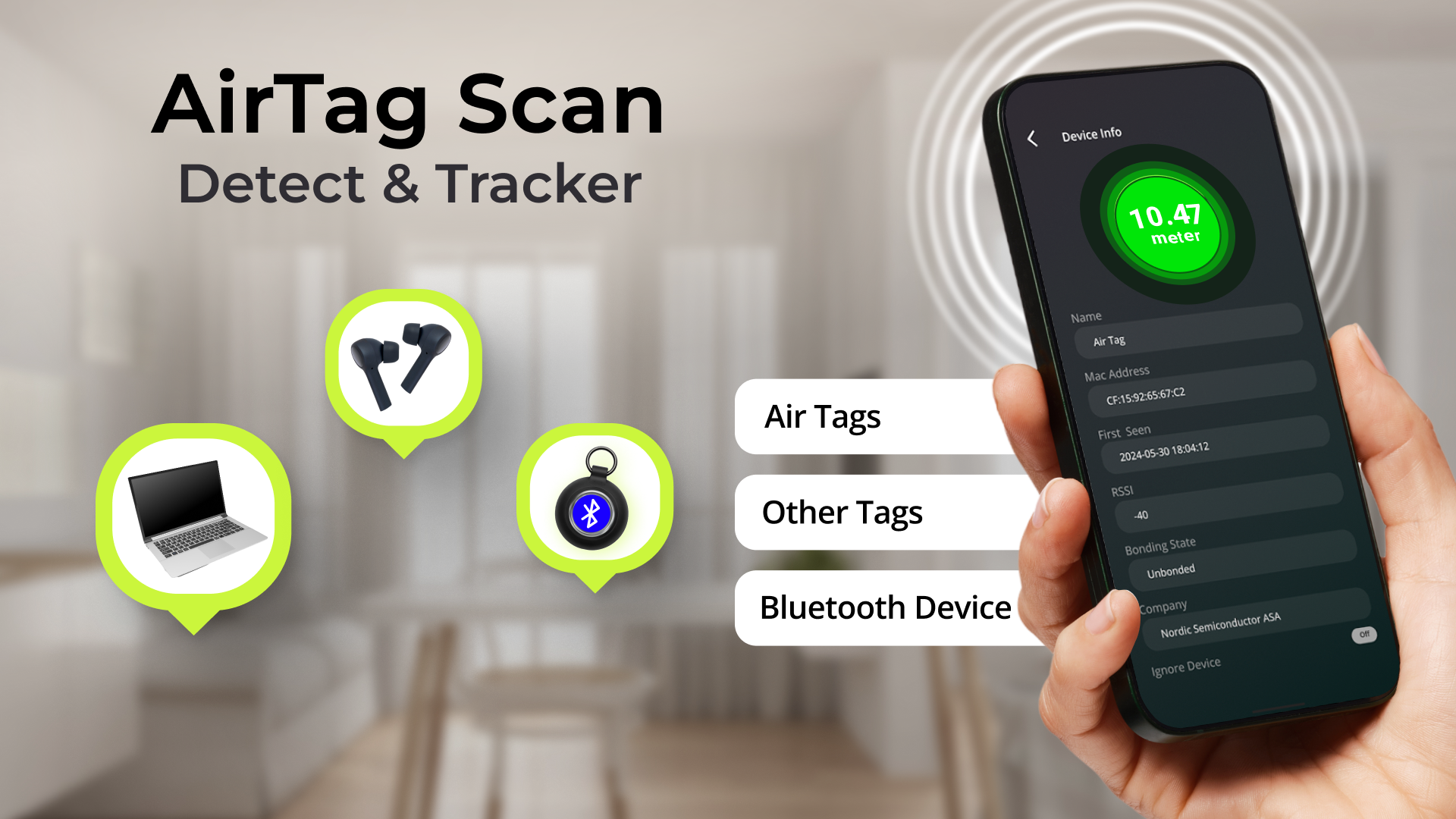 اسکرین شات 1 برنامه AirTag Scan: Bluetooth Tracker