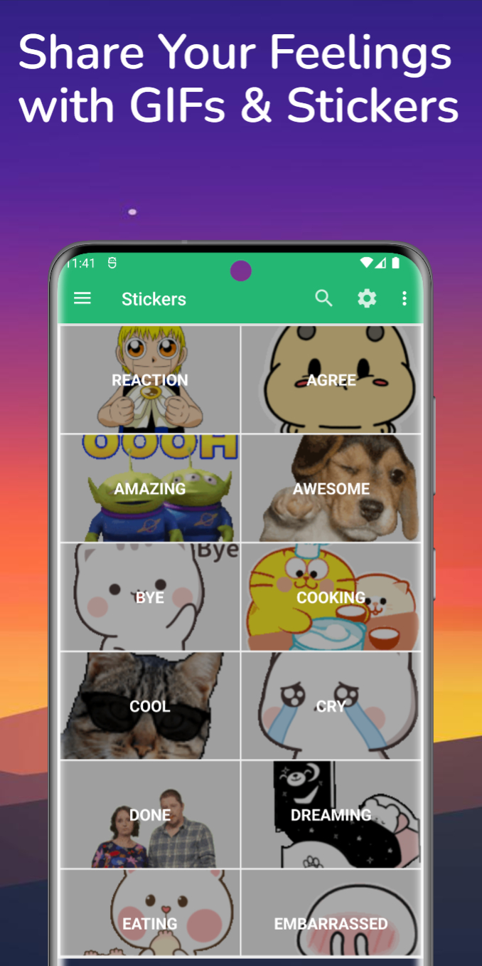 اسکرین شات 5 برنامه Fun GIFs, Sticker, Clip & Meme